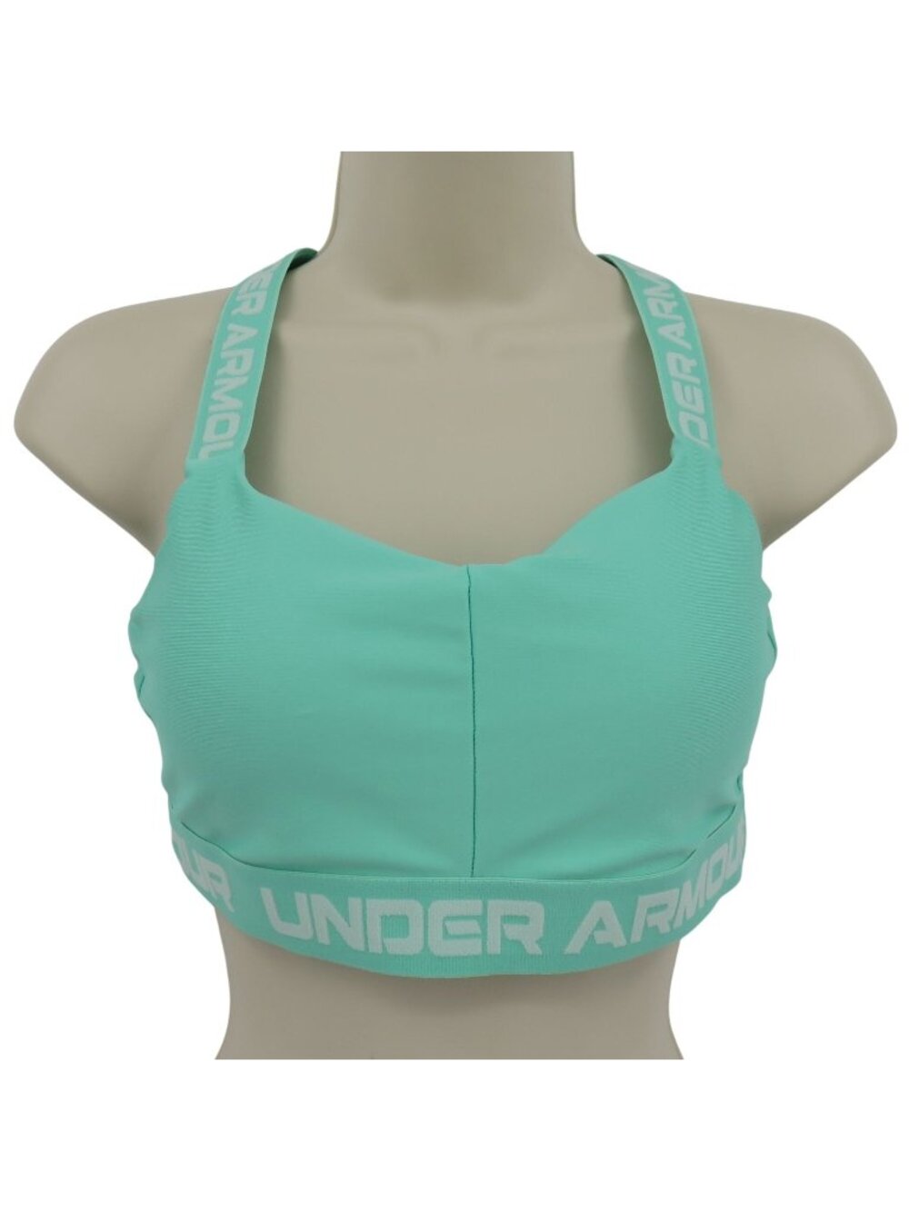 Under Armour Women Large Sports Bra Style 1370896 Green Cross Back Wireless